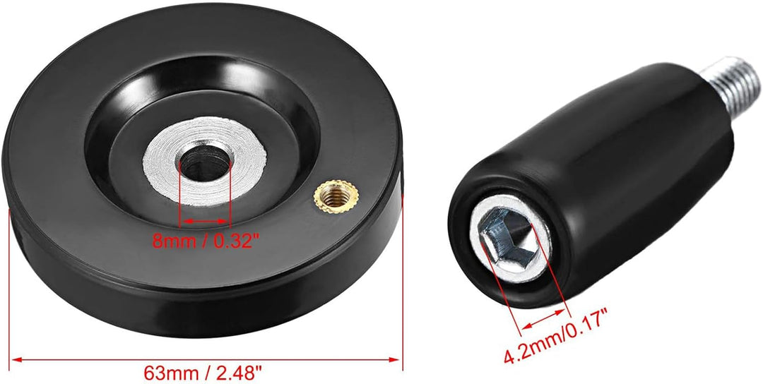 TA-VIGOR Handrad 63mm Ø 8mm Lochdurchmesser für Fräsmaschine