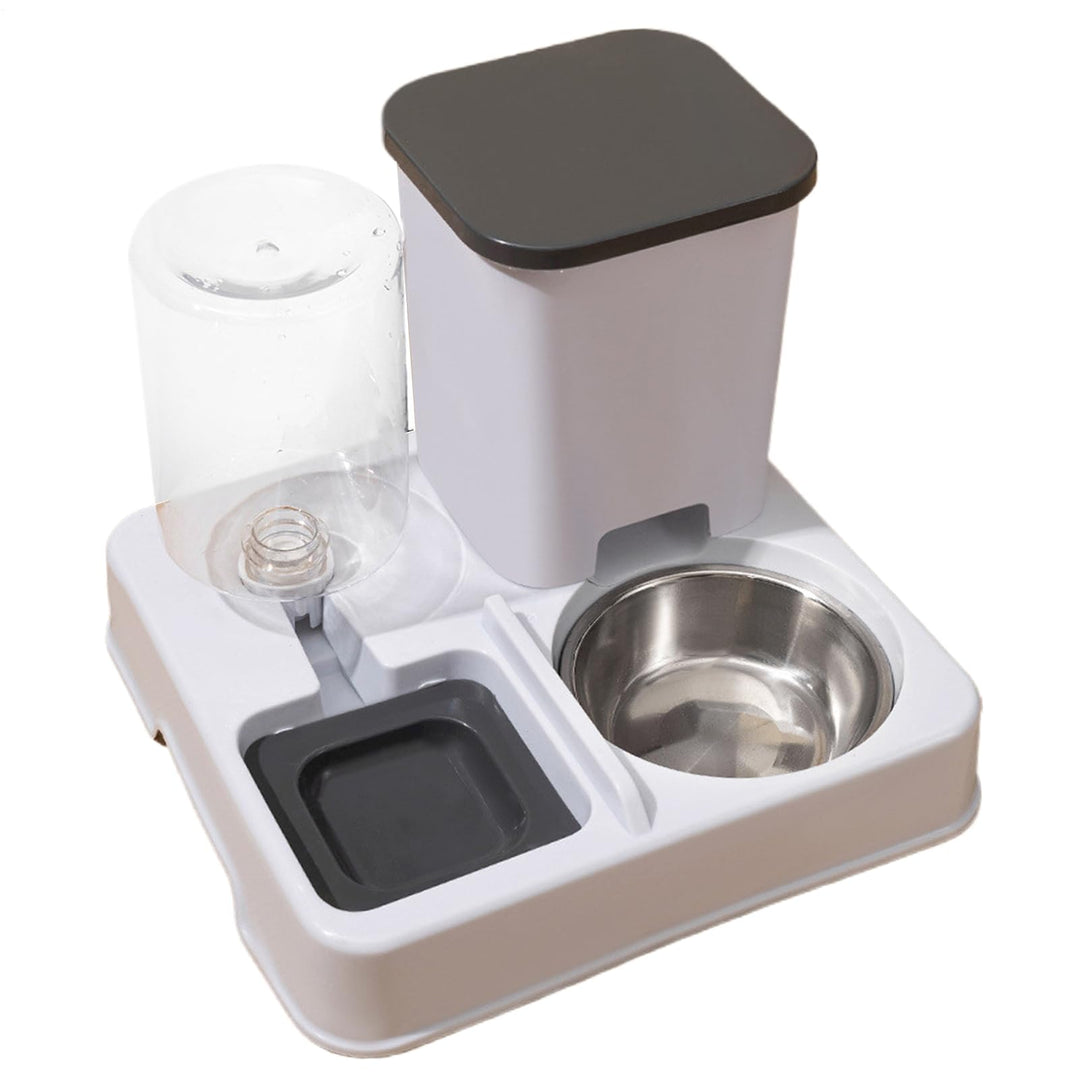 Wasser- Und Futterspender, Automatischer 2-in-1 Futterautomat Katze, rutschfeste Automatische Trinkf