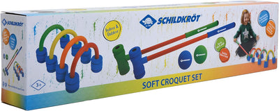 Schildkröt Soft Croquet Set, komplettes Krocket Set mit 2 Schlägern, 4 freistehenden Toren und 2 Bäl