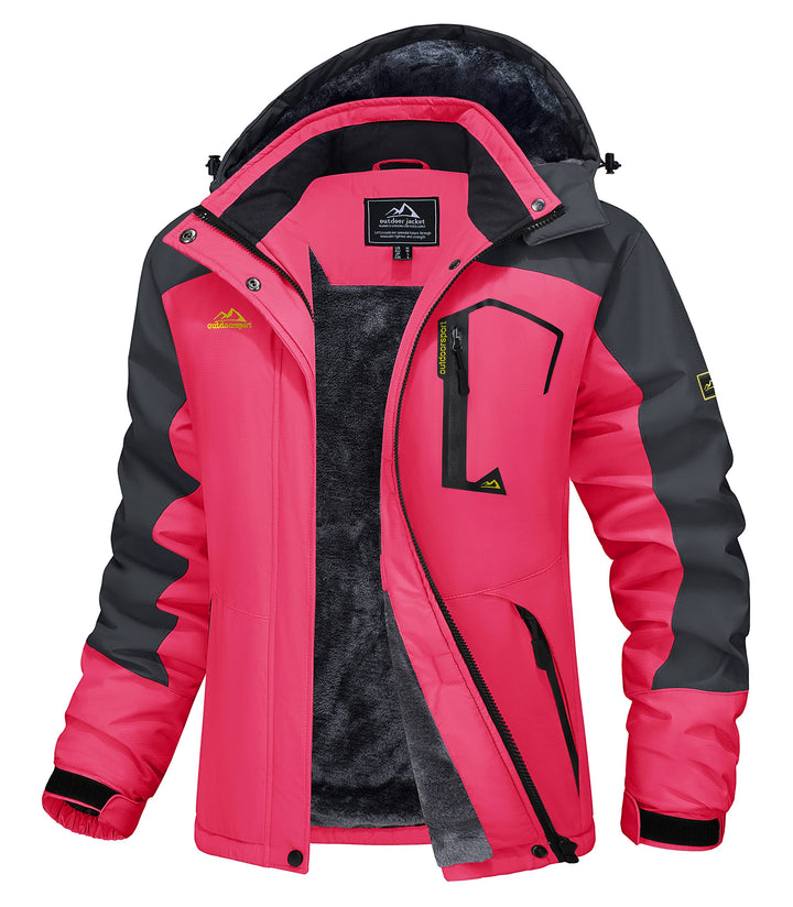 MAGCOMSEN Winterjacke Damen Softshell Funktionsjacke Wasserabweisende Outdoor Ski Jacke Fleece Windd