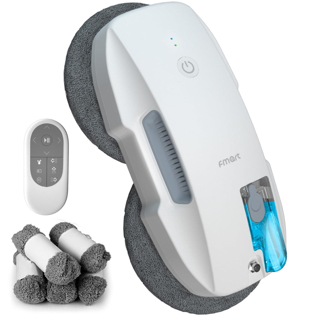 Fmart Fensterreiniger, fensterputzroboter mit Wasserstrahl, 3800pa Starke Saugkraft, mehrfacher Sich