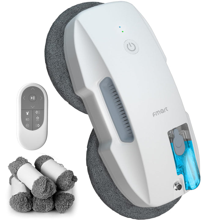 Fmart Fensterreiniger, fensterputzroboter mit Wasserstrahl, 3800pa Starke Saugkraft, mehrfacher Sich