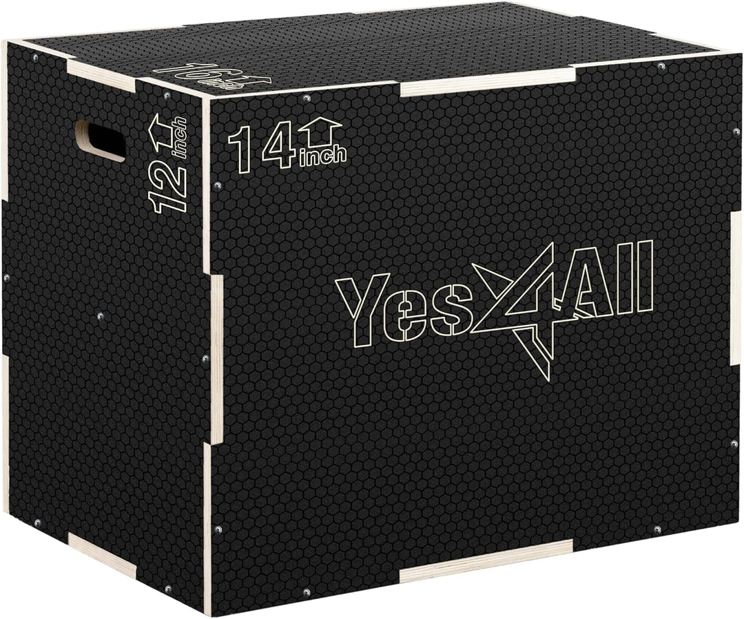 Yes4All 3-in-1 Plyometrische Box aus Holz – hält bis zu 204 kg – Vielseitige plyometrische Box für H