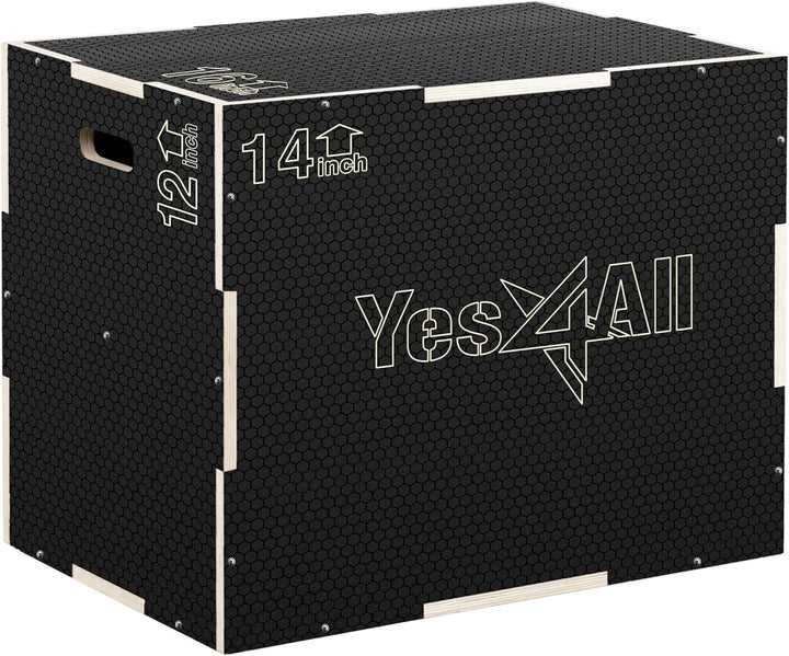Yes4All 3-in-1 Plyometrische Box aus Holz – hält bis zu 204 kg – Vielseitige plyometrische Box für H