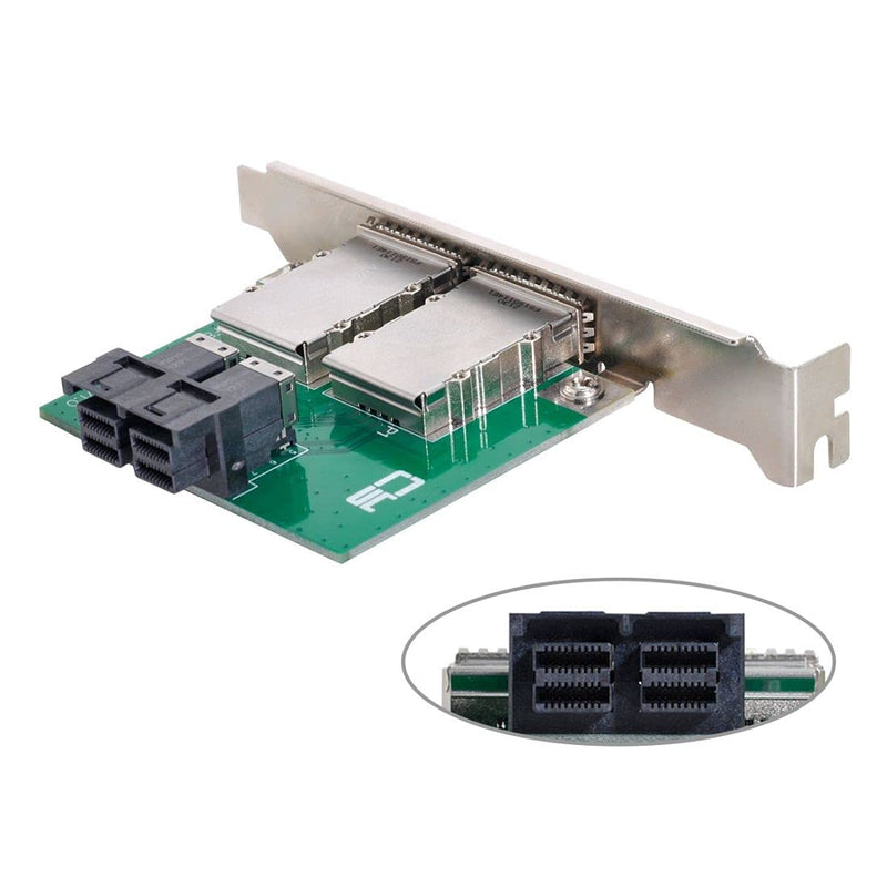 chenyang Mini SAS 2 SFF-8088 zu 2 SFF-8643 HD Data Server Converter Adapter mit Klammer 2 SFF-8088 t