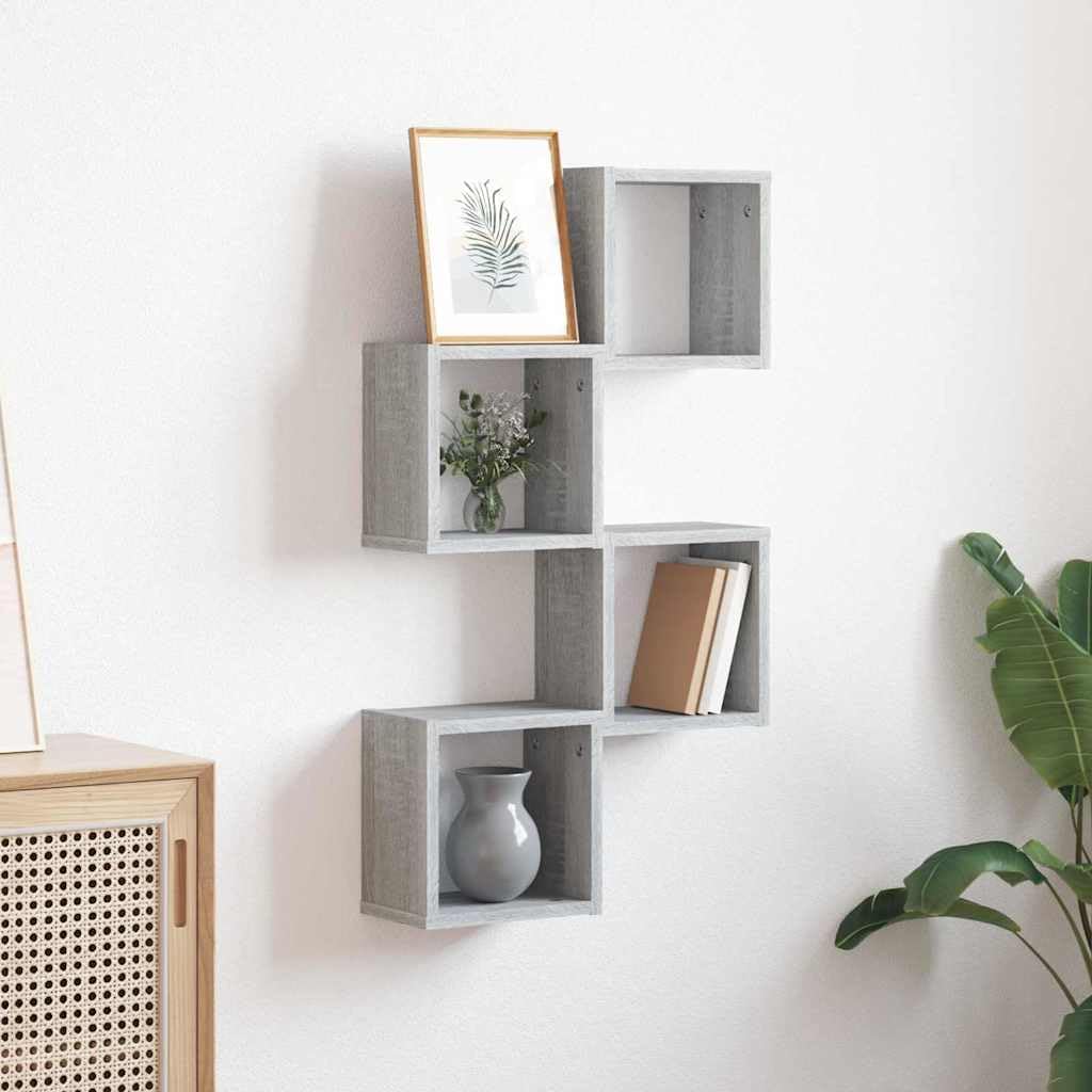 vidaXL Wandregale Wandhalterung 4 STK. Graues Sonoma 26 x 15 x 26 cm | Macht jeden Raum schicker mit