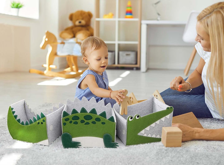 Lucky Sign - Aufbewahrungsbox Kinder Spielzeugkiste aus Filz faltbar für Jungen &amp; Mädchen,85X25X24cm