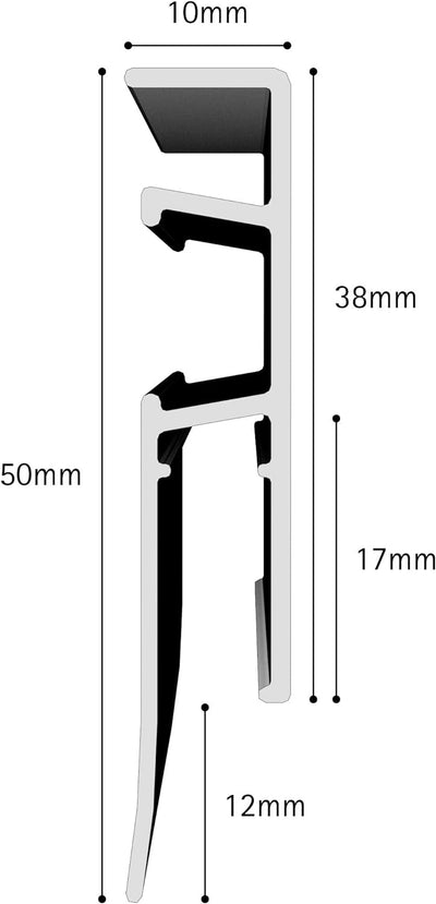 MAUL Klemmleiste MAULgrip 100 x 5 cm | Wandklemmleiste aus Aluminium zum Anbringen von Zeichnungen,