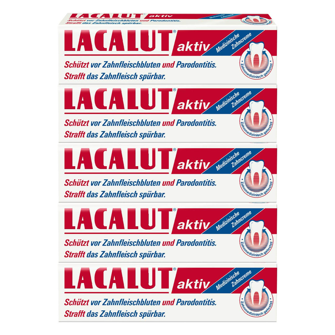 LACALUT AKTIV ZAHNCREME, 100ml Zahnpasta, sofort spürbare Straffung und Festigung des Zahnfleischs,