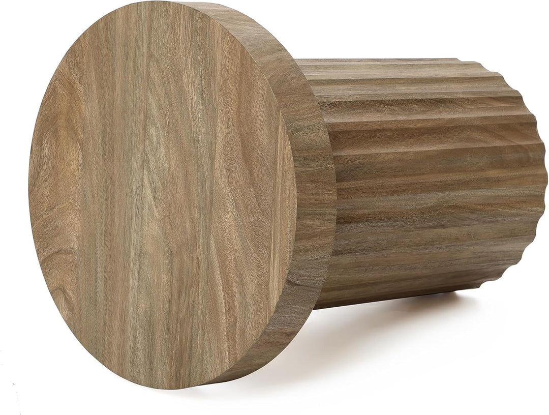 Hometopia Beistelltisch Rund Holz Ø40 cm, Kleiner Sofatisch Stabil, Moderner Couchtisch im Skandinav
