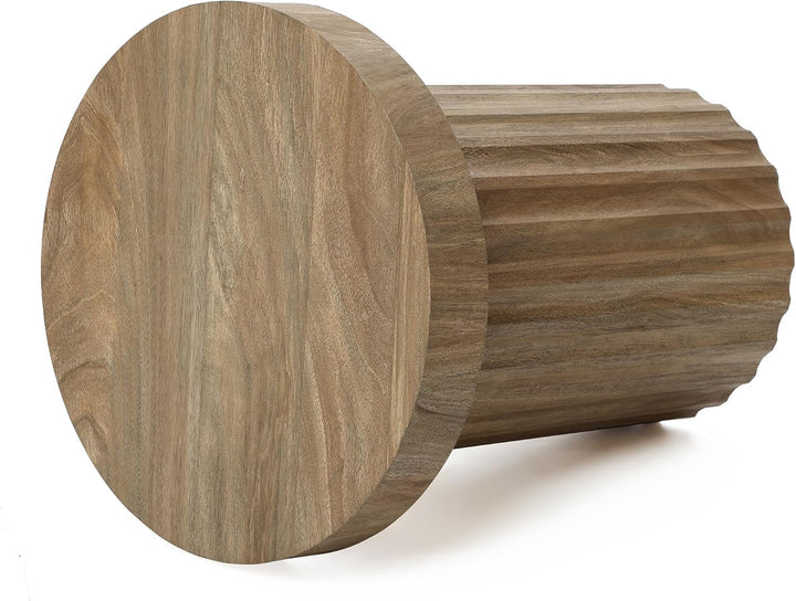 Hometopia Beistelltisch Rund Holz Ø40 cm, Kleiner Sofatisch Stabil, Moderner Couchtisch im Skandinav