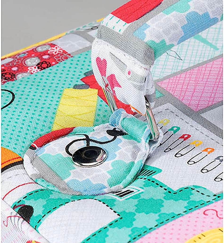 Kobolo Nähkästchen Nähkorb Nähkörbchen Nähkasten - Textil - pink mint bunt - 25x17x18 cm