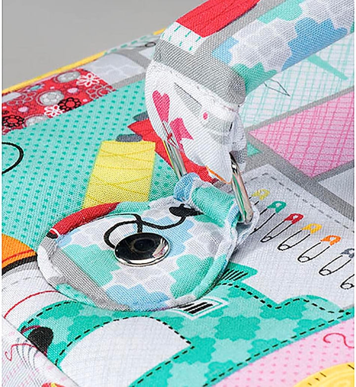 Kobolo Nähkästchen Nähkorb Nähkörbchen Nähkasten - Textil - pink mint bunt - 25x17x18 cm