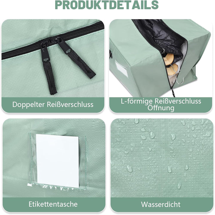 Dntorx 8 Stück 120L Aufbewahrungstasche, Heavy-Duty Umzugstaschen Wasserdicht Umzugskartons Grosse m