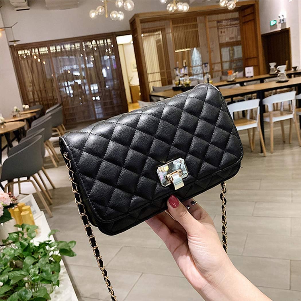 Damen Leder Schultertasche Mode Clutch Handtasche gesteppt Designer Crossbody Tasche mit Kettenrieme