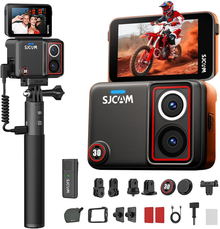 SJCAM SJ30 8K/20FPS,4K/60FPS Vlog Kamera mit Nachtsicht Dual-Objektiv & Wireless Mikro,7H Akku-Griff