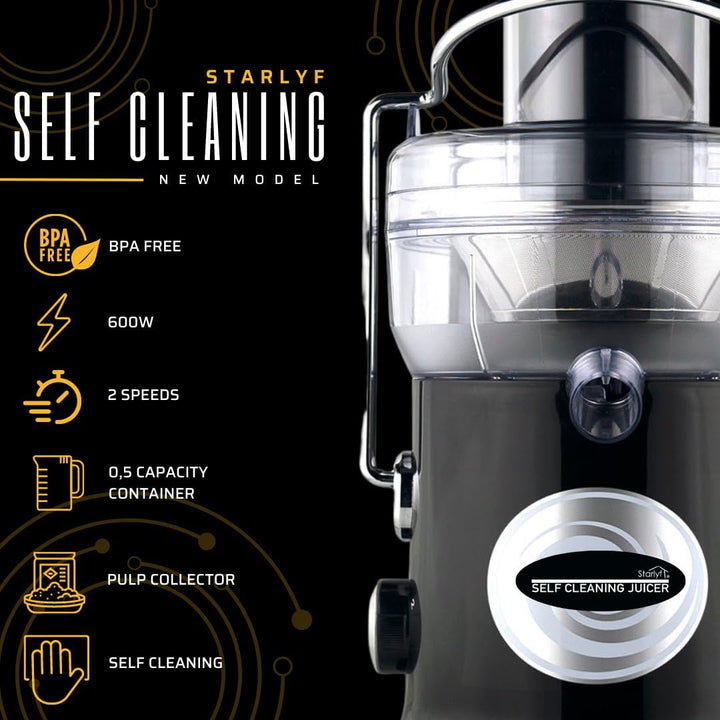 STARLYF Leistungsstarke Saftpresse, 600 W, 2 Geschwindigkeiten, BPA-frei, für die Küche, Explulsa Fr