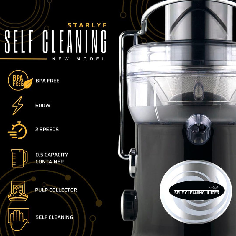 STARLYF Leistungsstarke Saftpresse, 600 W, 2 Geschwindigkeiten, BPA-frei, für die Küche, Explulsa Fr