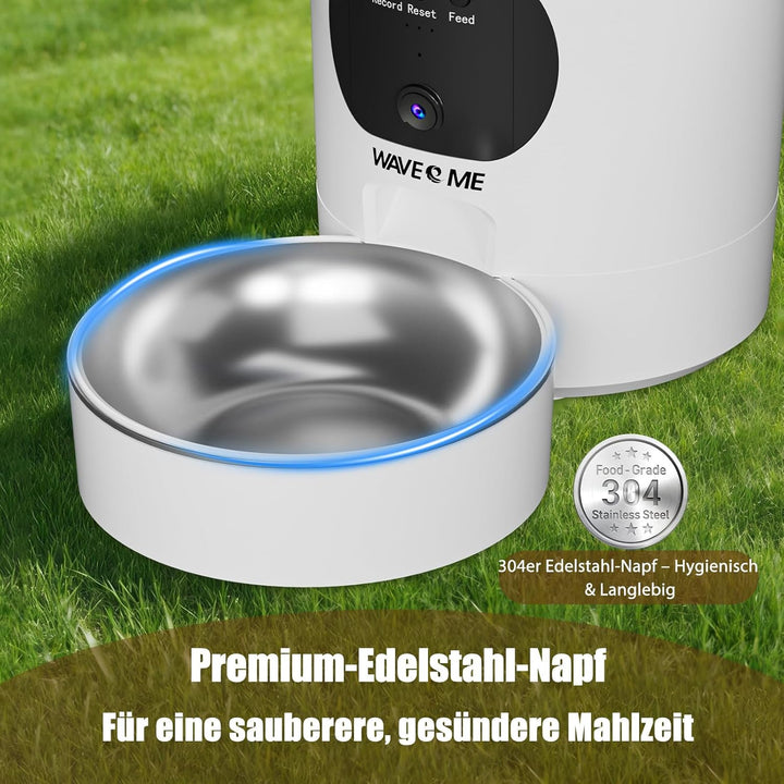 5L Futterautomat Katze mit App Steuerung, Smarter Automatischer Futterspender für Katzen & Hunde, 10