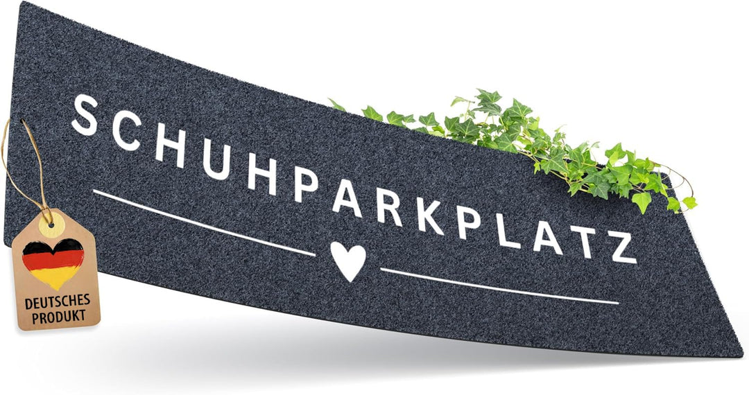 Schuhparkplatz Fussmatte 120x40cm Grau I Waschbare & rutschfeste Indoor-Schuhmatte & Abtropfmatte I