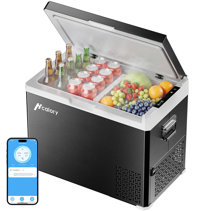 HCALORY 50L Kompressor Kühlbox mit App-Steuerung &amp; Dualzone -20°C bis 20°C,12/24/230V Elektrische Kü