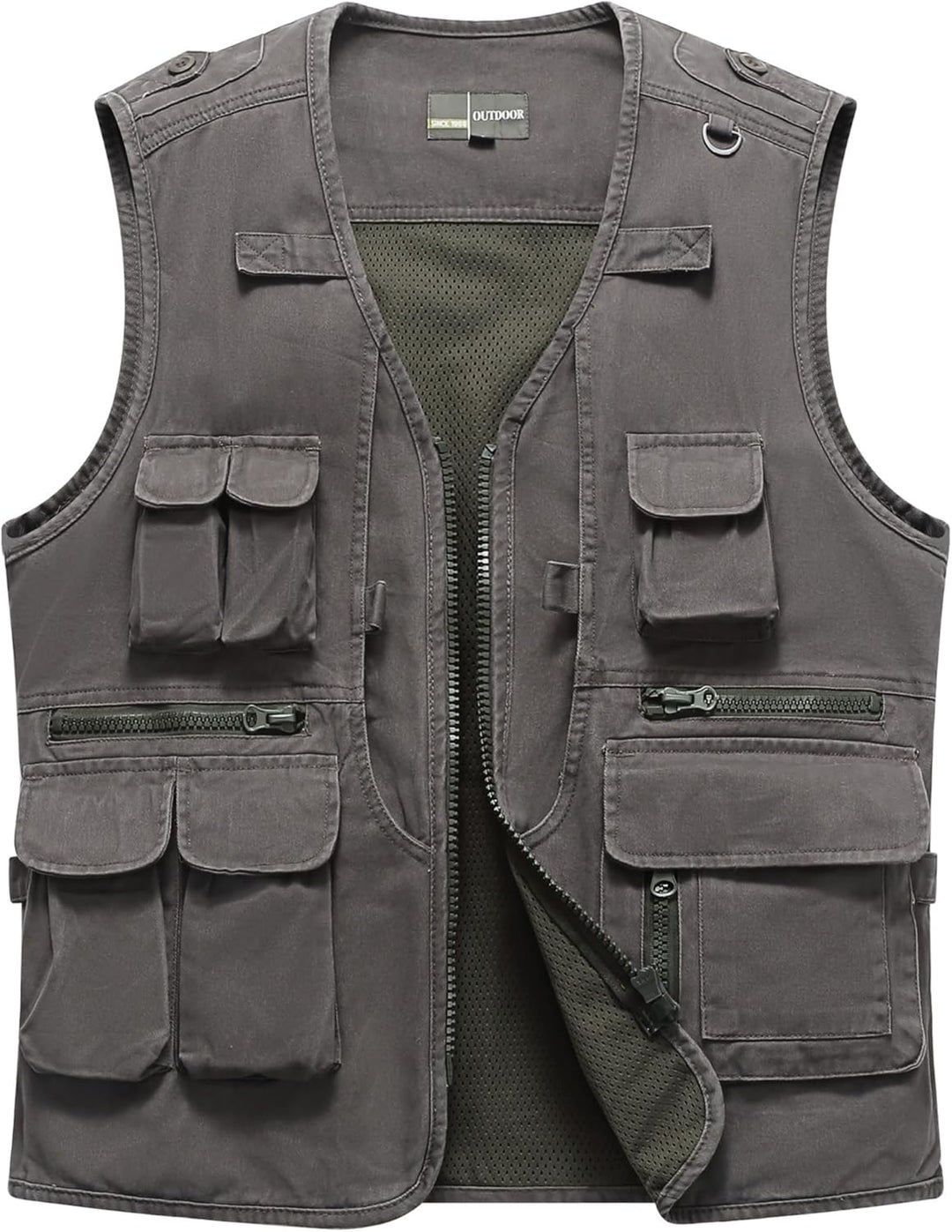 MeiLayM Herren Outdoor Weste Anglerweste mit Multi-Taschened Sommer Freizeit Baumwolle Weste Hundewe