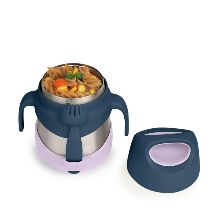 b.box Isolierte Lebensmitteldose mit doppelwandigem Edelstahl und Löffel, Kinder-Lunchbox für warme