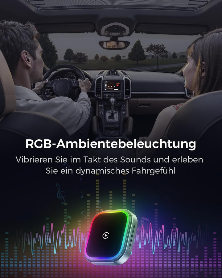 CarPlay und Android Auto Wireless Adapter 2 In 1, V5.3 Bluetooth Stabile Verbindung, Dualband WiFi 6