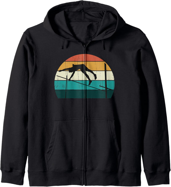 Retro Stabhochsprung - Vintage Sunset Leichtathlet Geschenk Kapuzenjacke