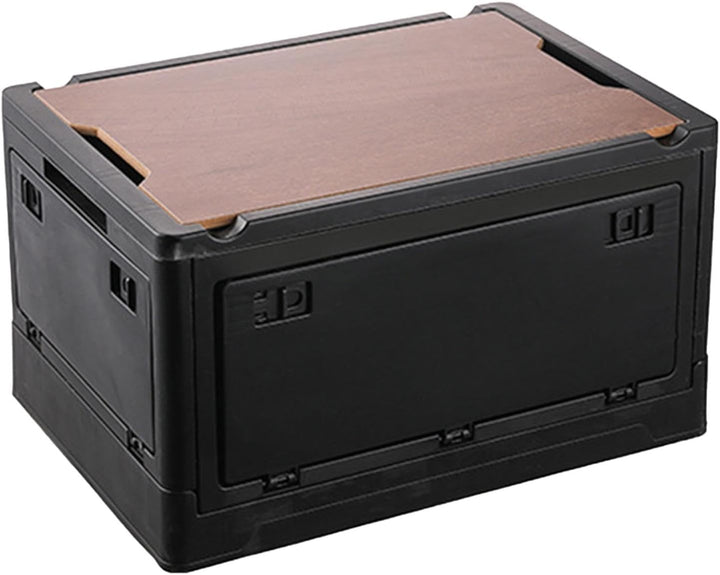 30l/50l Outdoor Camping Storage Box | Four-sided Side Door Camping Box | Wooden Cover Outdoor Storag