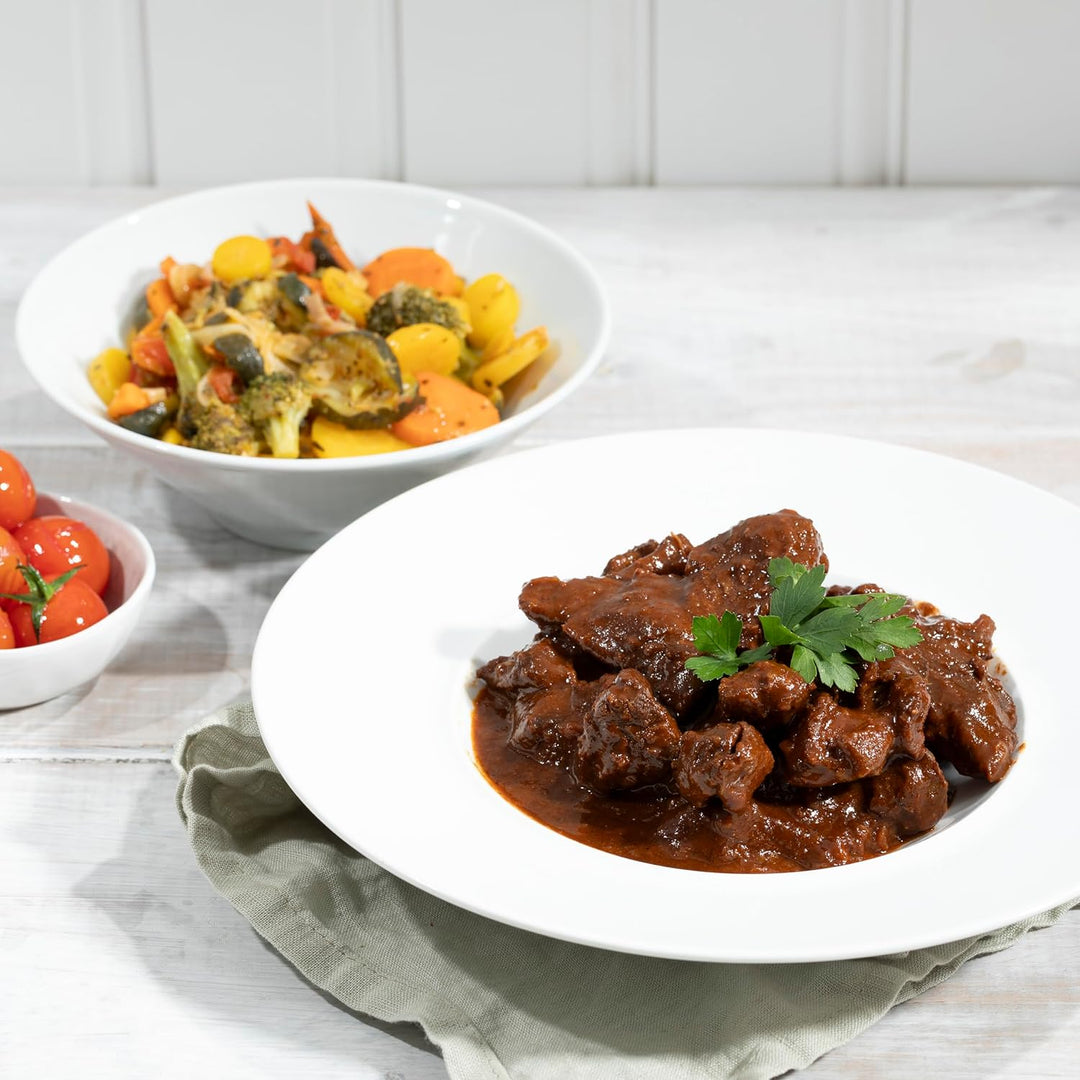 LANDPERLE Gulasch Sous-Vide 12x ca. 1 KG | Goulasch De Boeuf Sous Vide | Rindergulasch vakuum-gegart