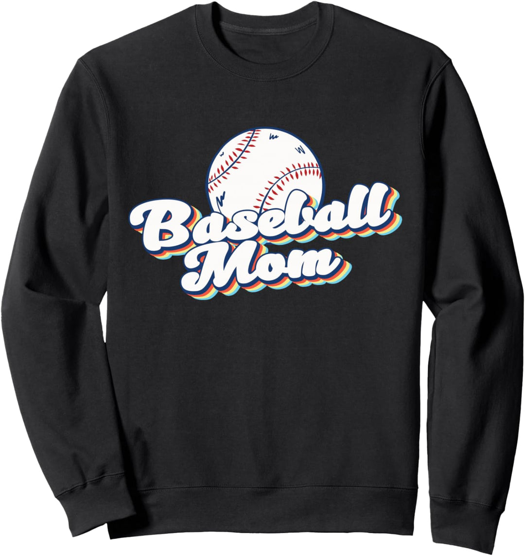 Baseball Mom Vintage Print Softball Mom Mothers Day Baseball Sweatshirt