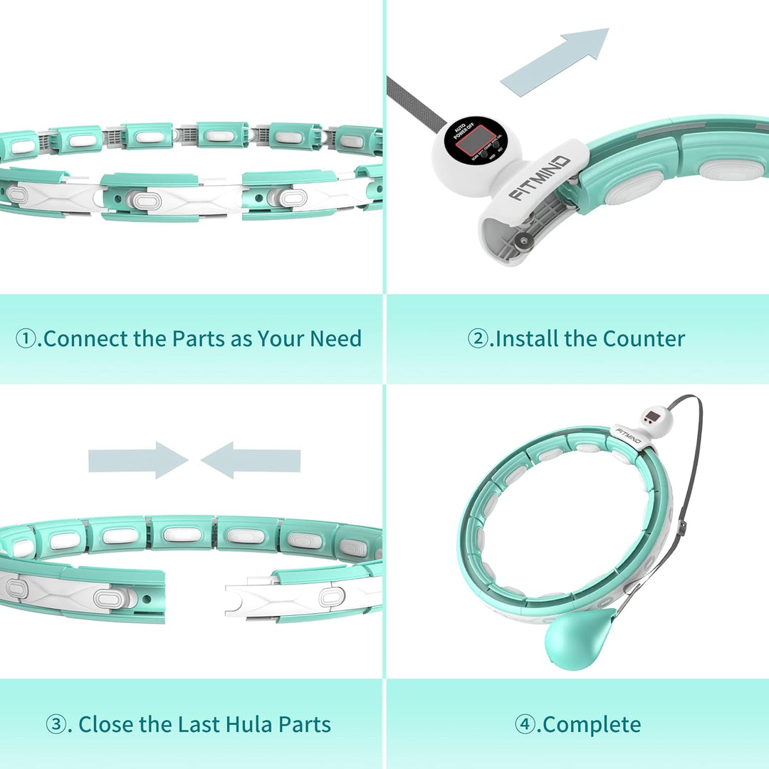 Smart Hula Hoop Reifen Erwachsene, Hula Hoop mit Gewicht Kugel, Hoola Hoop zum Abnehmen für Anfänger