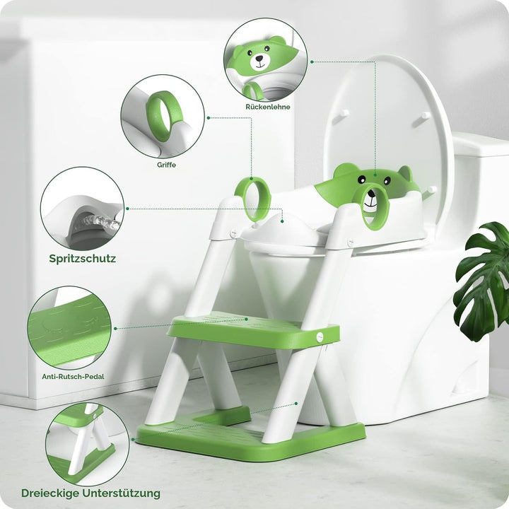 Toilettenleiter für Kinder, Upgraded Kindertoilette für Jungen und Mädchen, 2 in 1 Kind Toilettensit