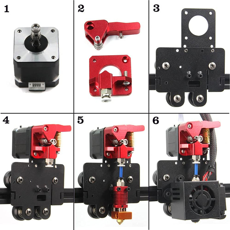 Zeberoxyz Direct Drive Doppelzahnrad-Extruder Upgrade Direktplatte mit 4Stück Pulleys Kit, Einfaches