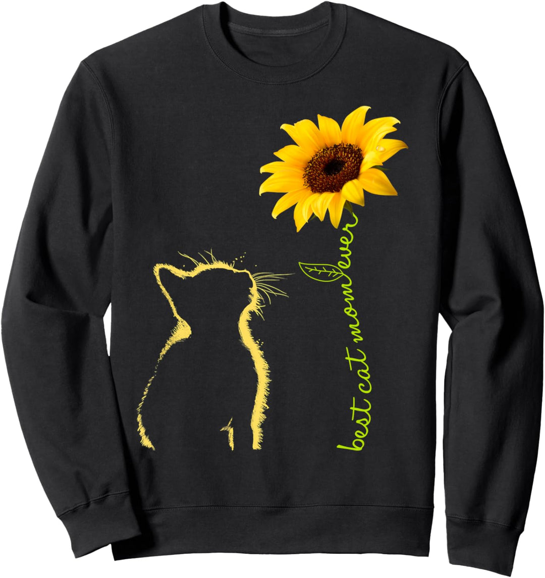 Best Cat Mom Ever Sunflower Katzenmama Sonnenblume Muttertag Sweatshirt