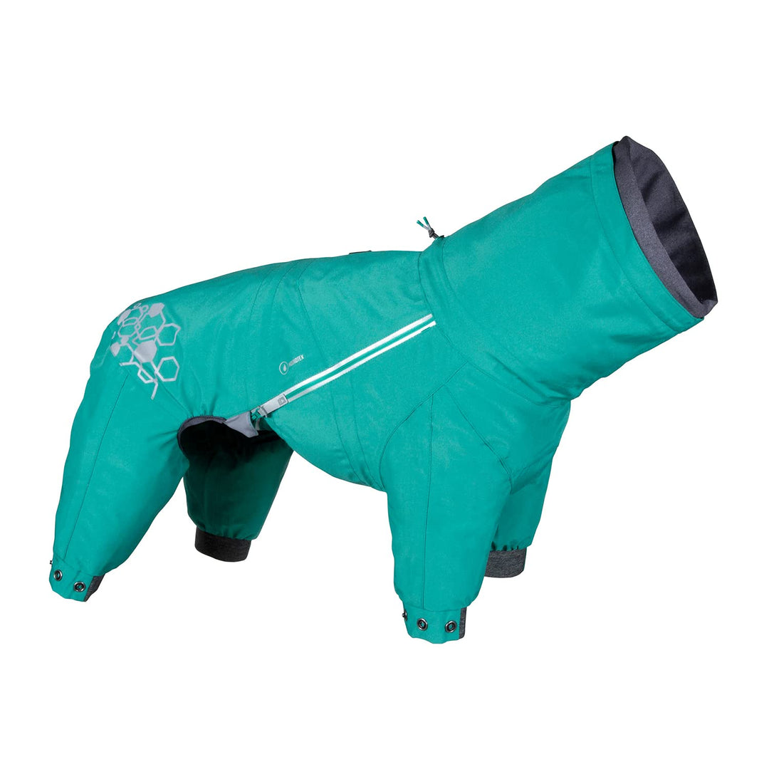 Hurtta Mudventure Overall ECO, Hunderegenmantel, Wasserdicht, Peacock-Türkis, 35S 35S Peacock, 35S P