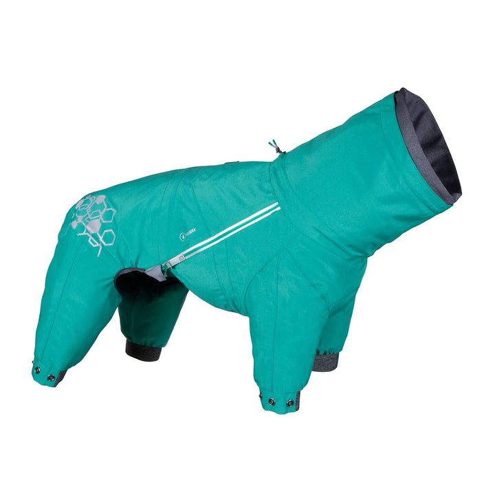 Hurtta Mudventure Overall ECO, Hunderegenmantel, Wasserdicht, Peacock-Türkis, 35S 35S Peacock, 35S P