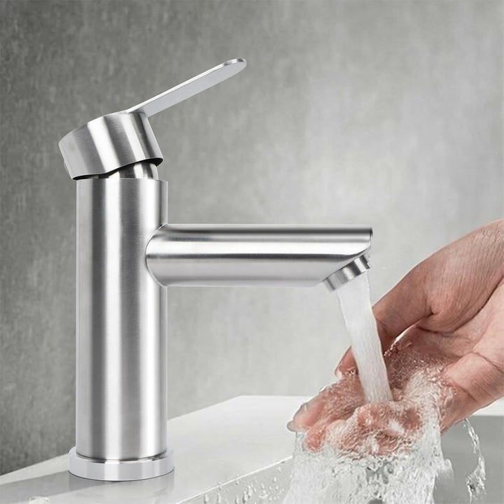 Wasserhahn Bad Silber Waschtischarmatur Hoch Badarmatur Waschbecken Armaturen Edelstahl 304 Waschbec