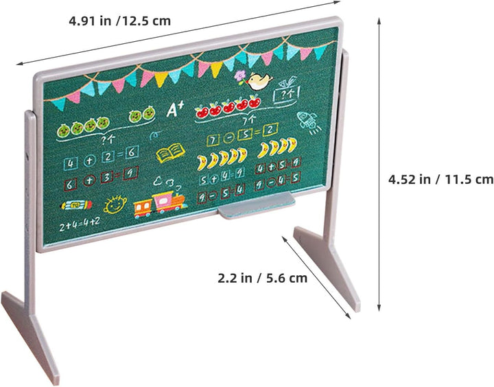 TOYANDONA 1 Set Miniatur-Klassenzimmer-Spielset inklusive Schulstuhl, Schreibtisch, Tafel, Buch, Sch