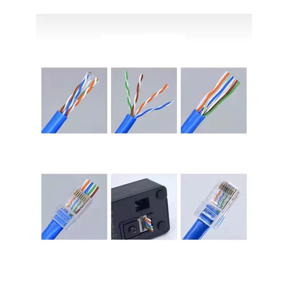 Cat6 RJ45 Pass-Through-Stecker - 50 Stück Kristall Ungeschirmte UTP 8P8C Modulare Netzwerkstecker Ca