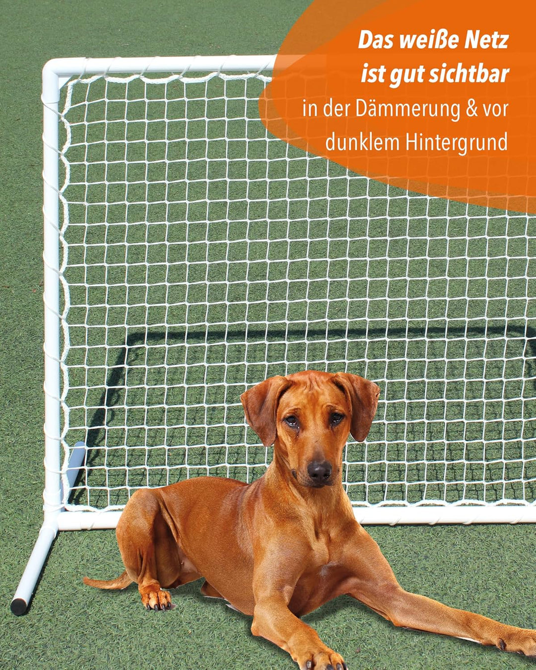 Hoopers-Gate – Weiss – 100×90cm – mit weissem Netz – wetterfest & leicht – für Hoopers-Parcours, Wei