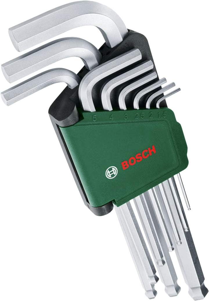 Bosch Innensechskant-Satz, 9-teilig (Innensechskantschlüssel-Set mit Kugelkopf für vielseitige Aufga