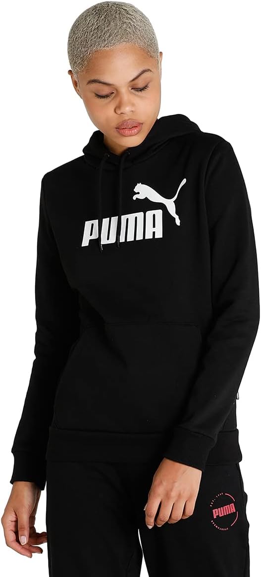 PUMA Damen ESS Logo Hoodie FL Sweatshirt S Puma Schwarz, S Puma Schwarz