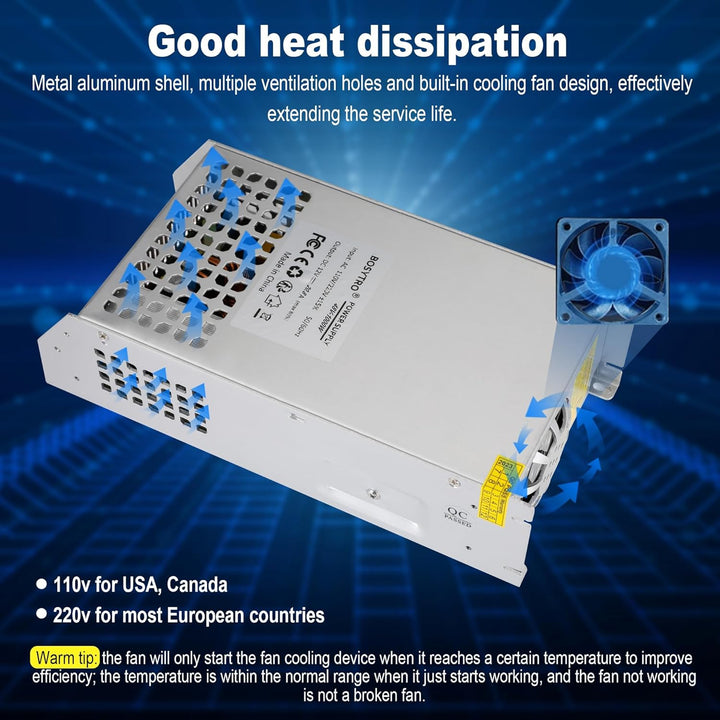Universal Schaltnetzteil 48V 20.8A 1000W Geregelter Universal Netzteil AC 110V/220V (PSU SMPS) 48Vol