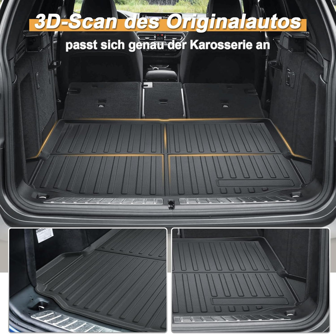 ECOZEN kofferraumwanne für BMW X3 G01 iX3/X4 G02 2018-2025 aus TPE Allwetter Original 3D-Scan Koffer