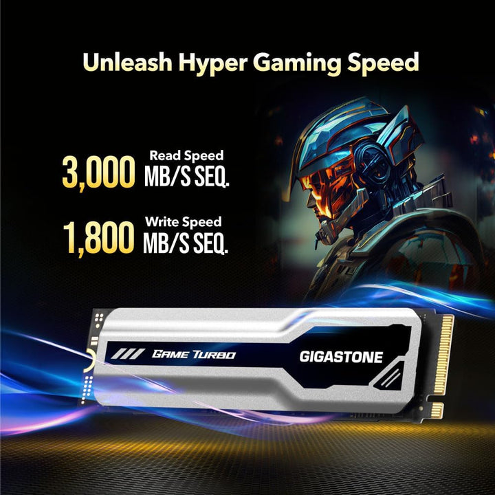 Gigastone M.2 SSD 500GB mit Kühlkörper NVMe SSD M.2 2280 PCIe Gen3 Interne Gaming SSD Laufwerk Spiel