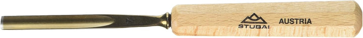 STUBAI Stemmeisen Stechbeitel Serie 52 - Form 7 | Gerades Hohleisen - 8 mm, mit Holzgriff, für Figur