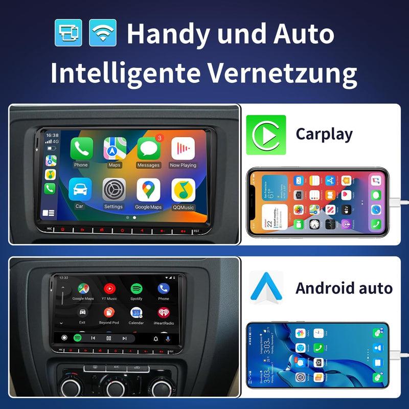 Autoradio für VW Golf 5 6 T5 Polo Sharan Passat Tiguän,[Android 13.0 4GB+64GB 2.0Ghz] CAWELL 9 Zoll