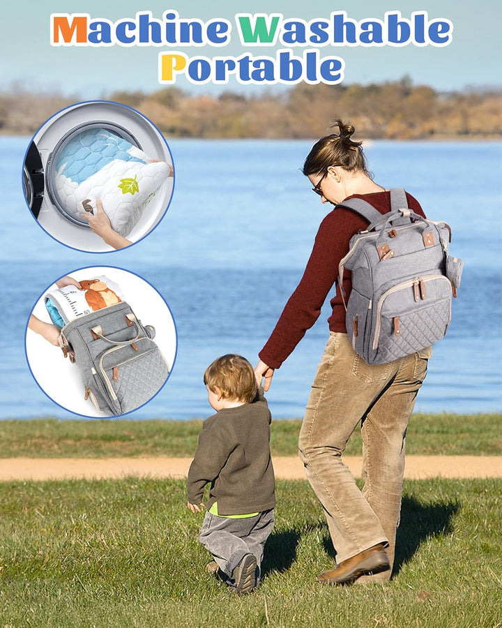 Funsland Krabbelteppich für Baby, Rutschfeste Baby Spielmatte Schadstofffrei 127x127cm, Baumwolle Ti
